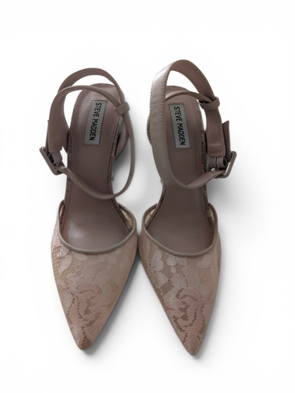 Steve Madden Lace Slingback Heels Size 9 Tan EUC